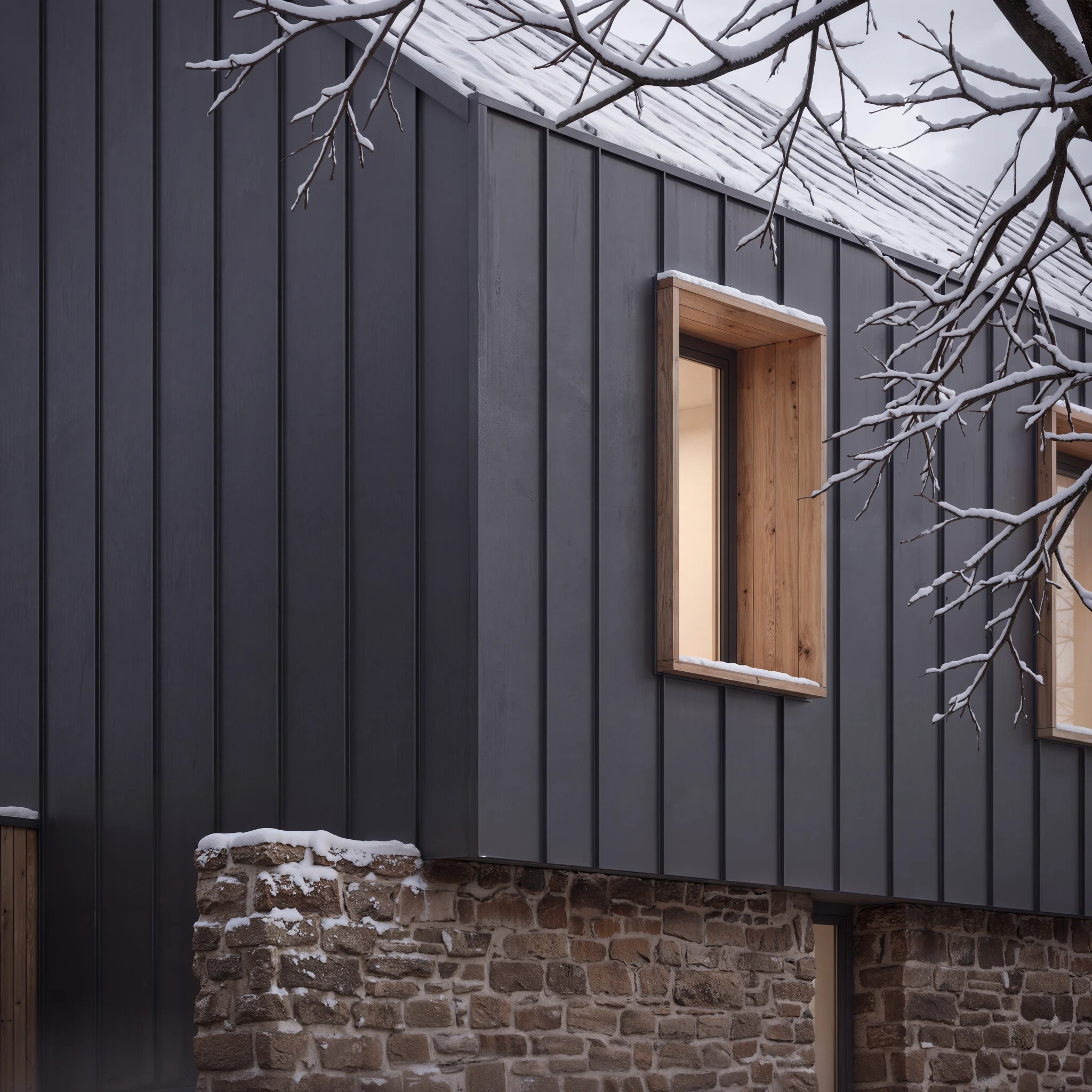 Durbuy facade detail in winter