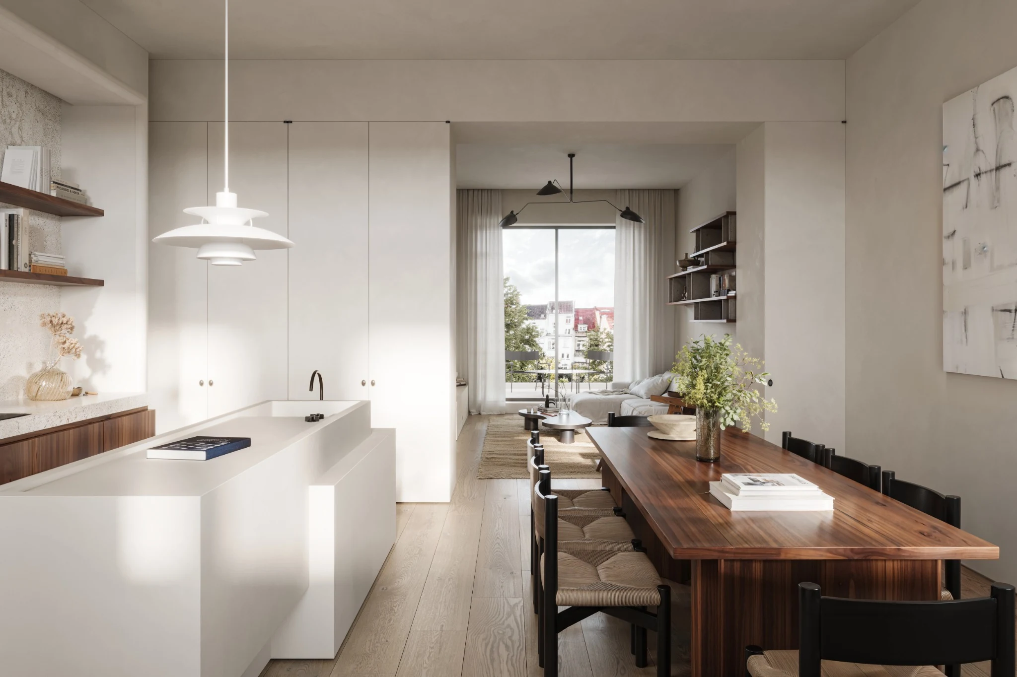 Warm minimal residential interior
