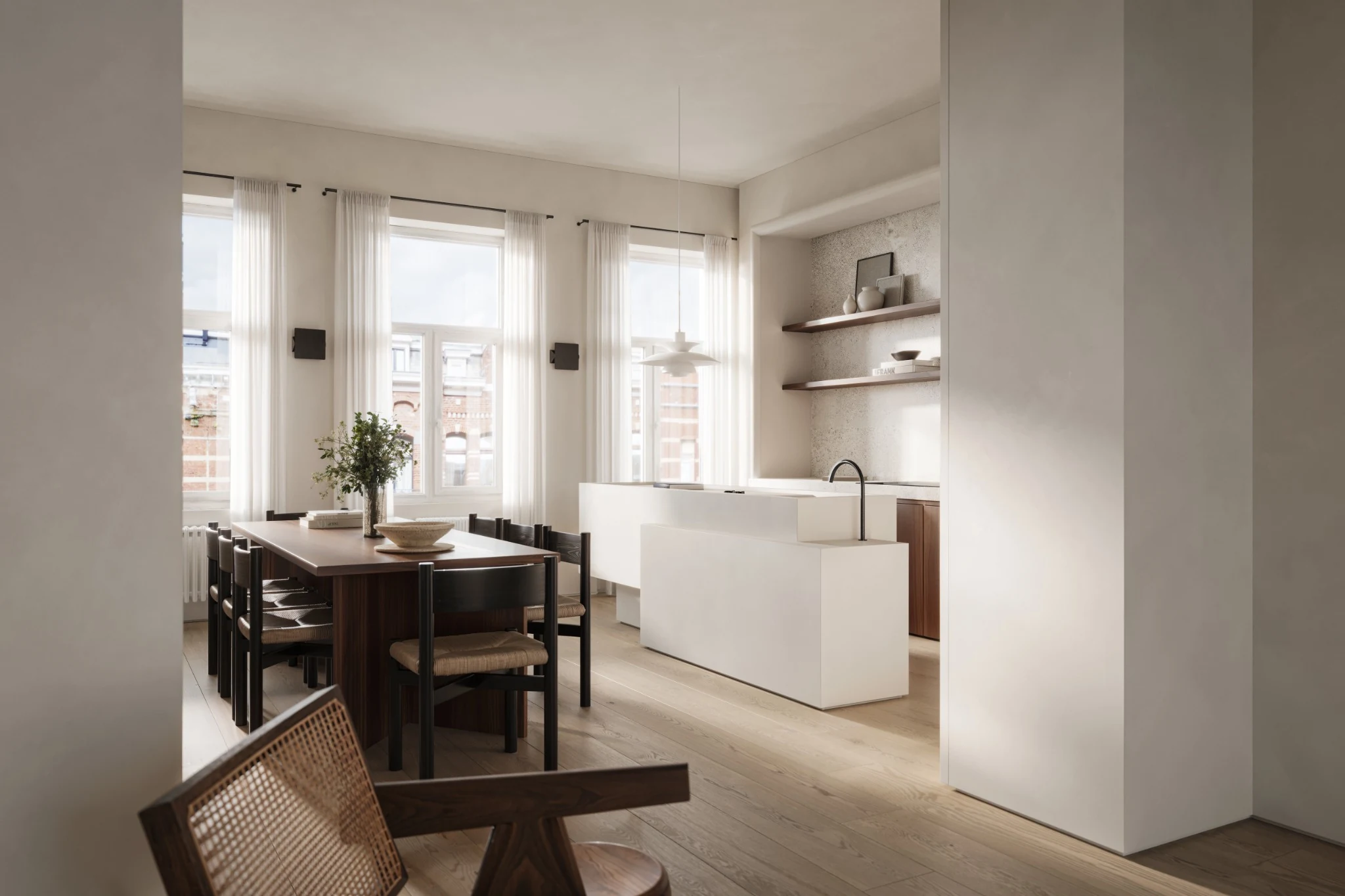 Dining and kitchen interior