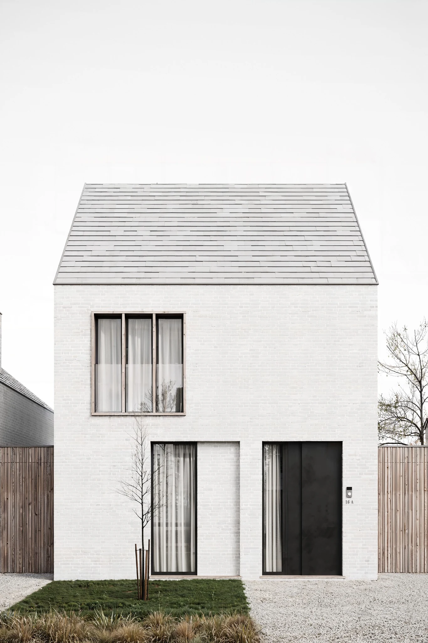 Minimal white house front elevation