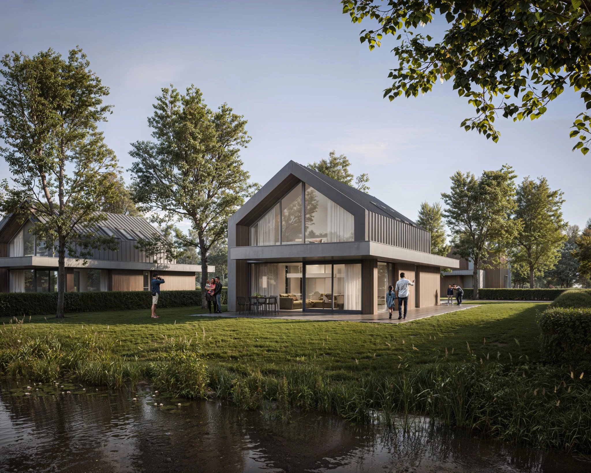 Contemporary residential development beside water